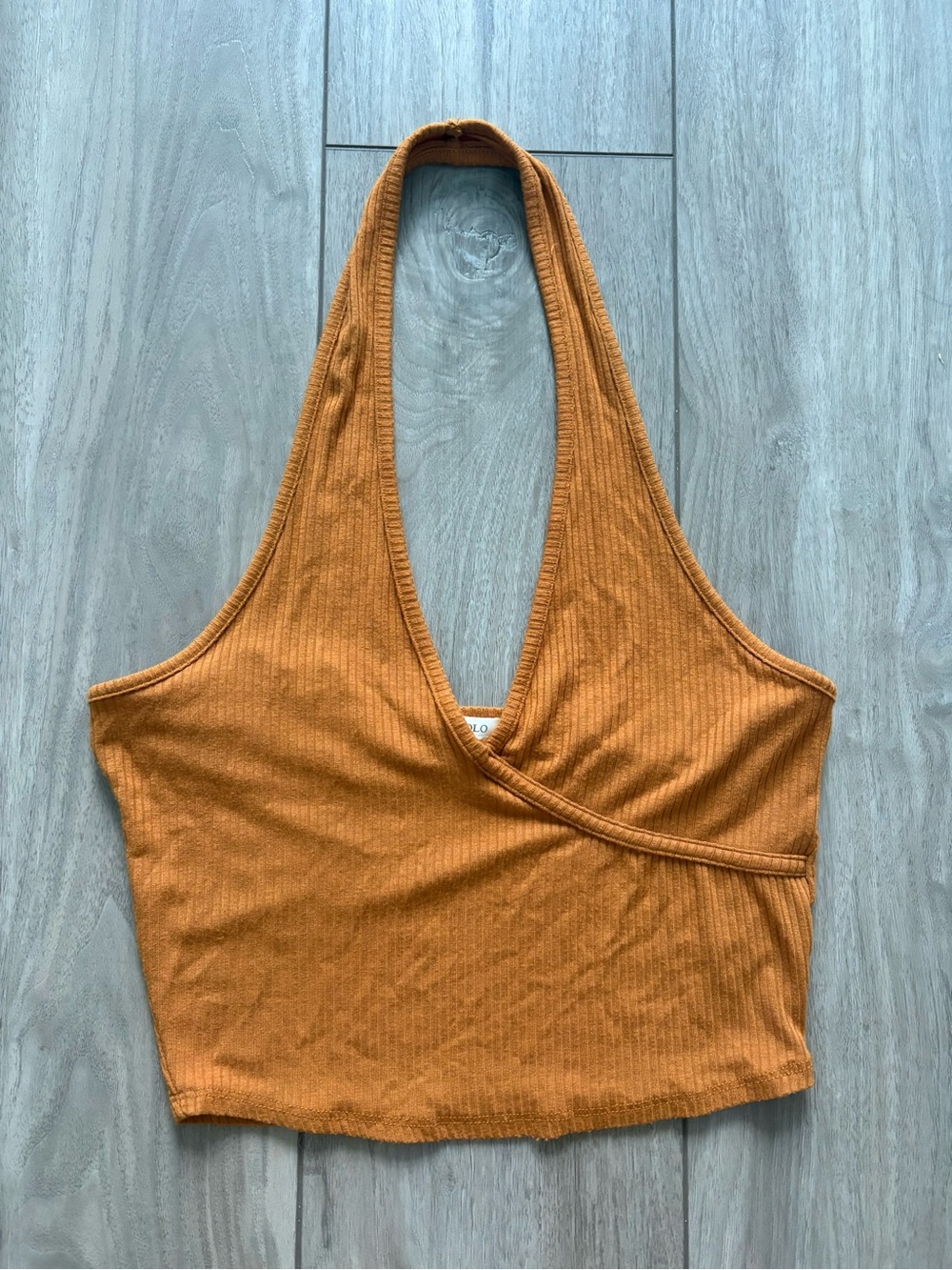Bozzolo ribbed halter crop top
